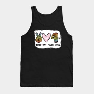 Victory Hand Hearts Peace Love 4th Grade Back To School Day Tank Top